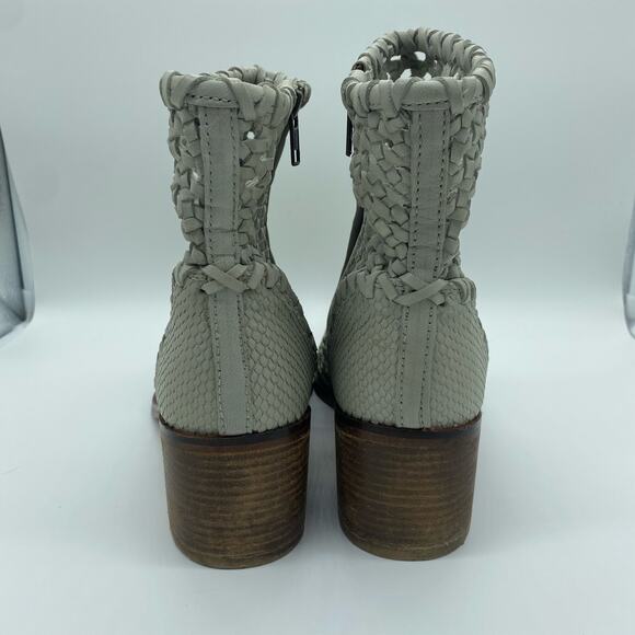 Free People White Gray In The Loop Woven Ankle Boots Women's size 41 / 10.5 - Picture 5 of 12